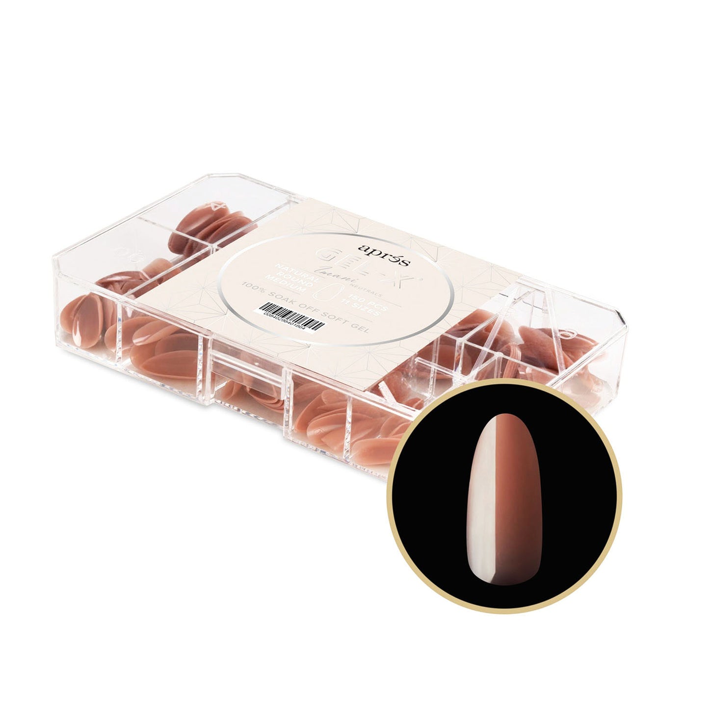 Apres Neutrals Gel-X Imani Natural Round Medium 40186