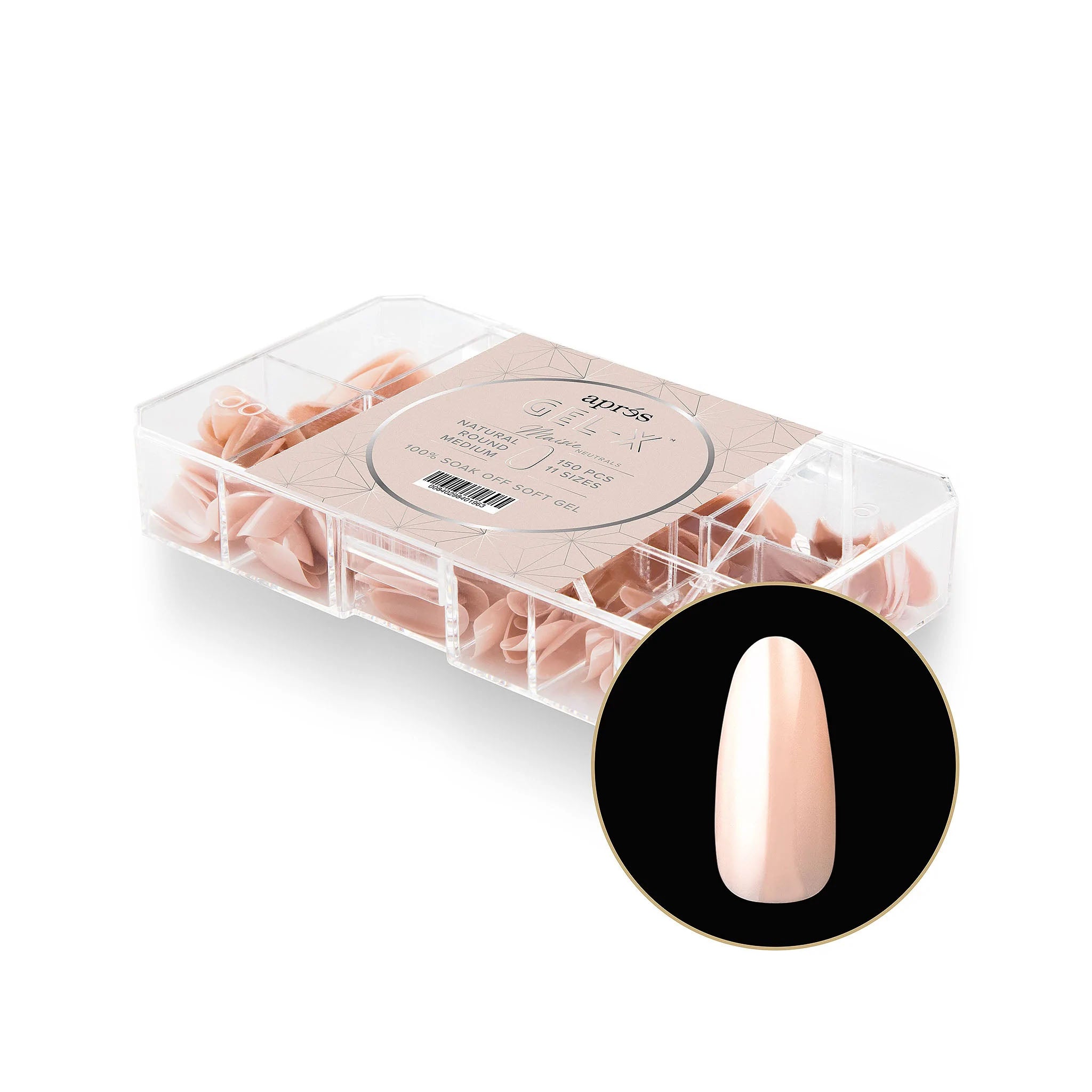 Apres Gel-X Maisie Neutrals Natural Round Medium 150PC 40196