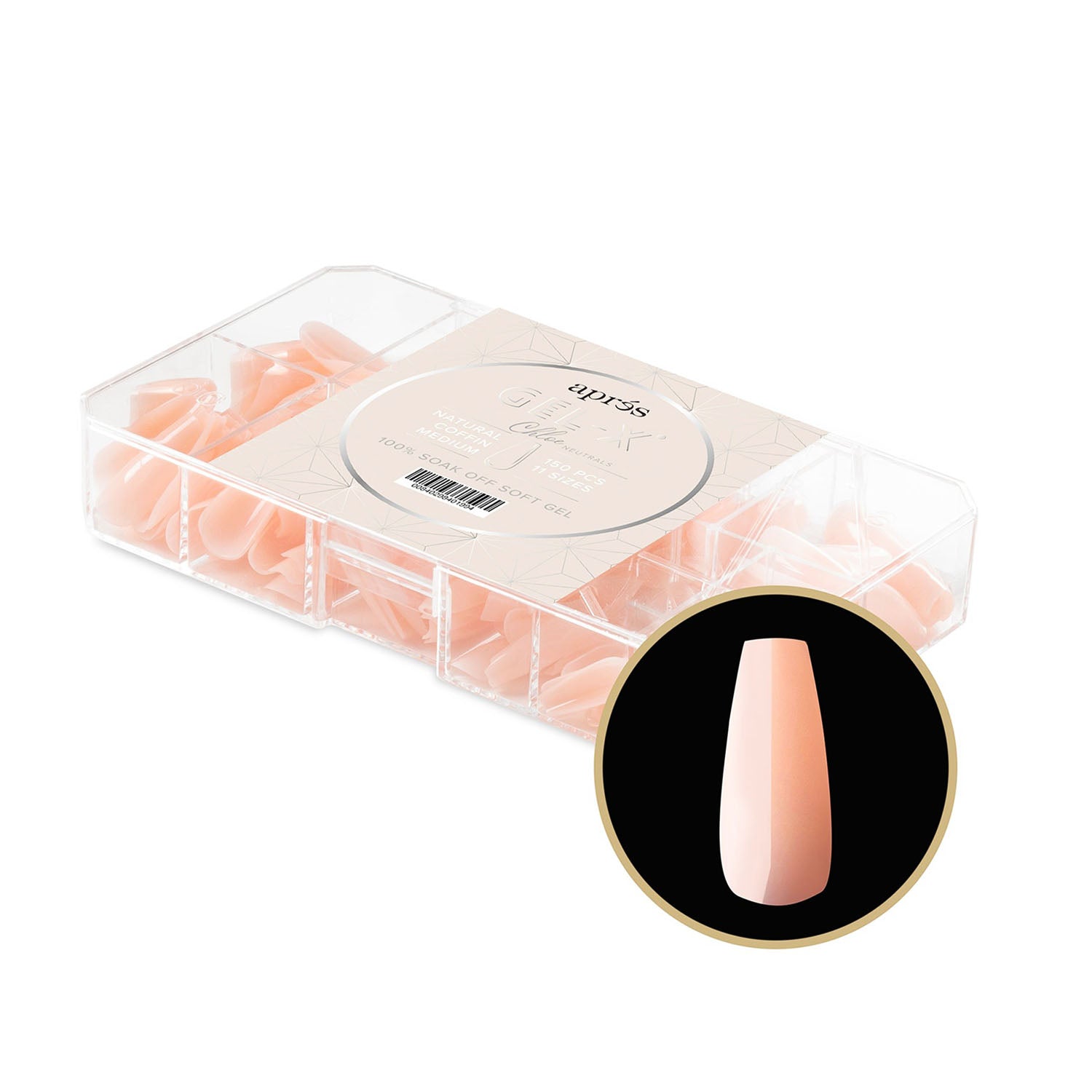 Apres Neutrals Gel-X Chloe Natural Coffin Medium 40199