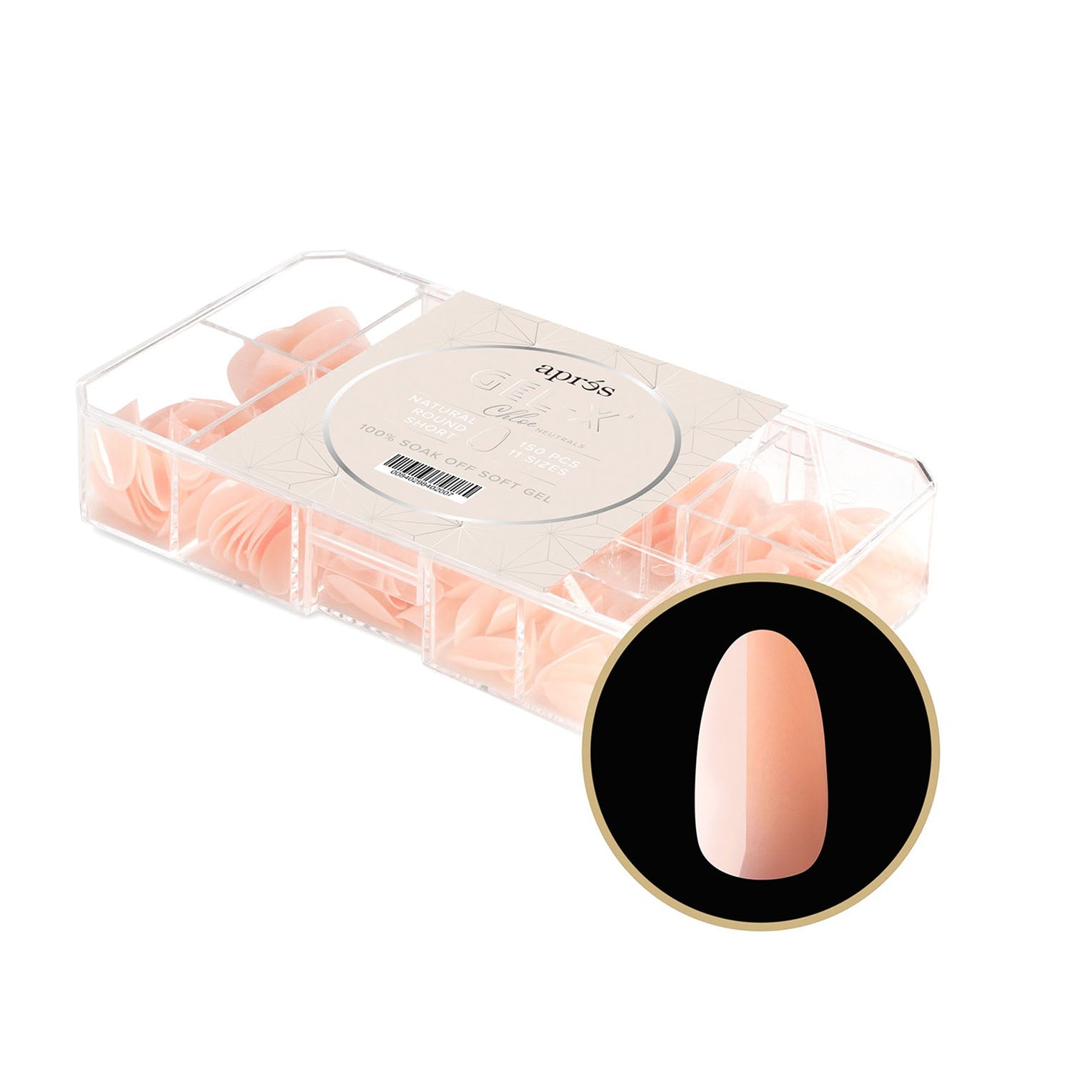 Apres Neutrals Gel-X Chloe Natural Round Short 40200