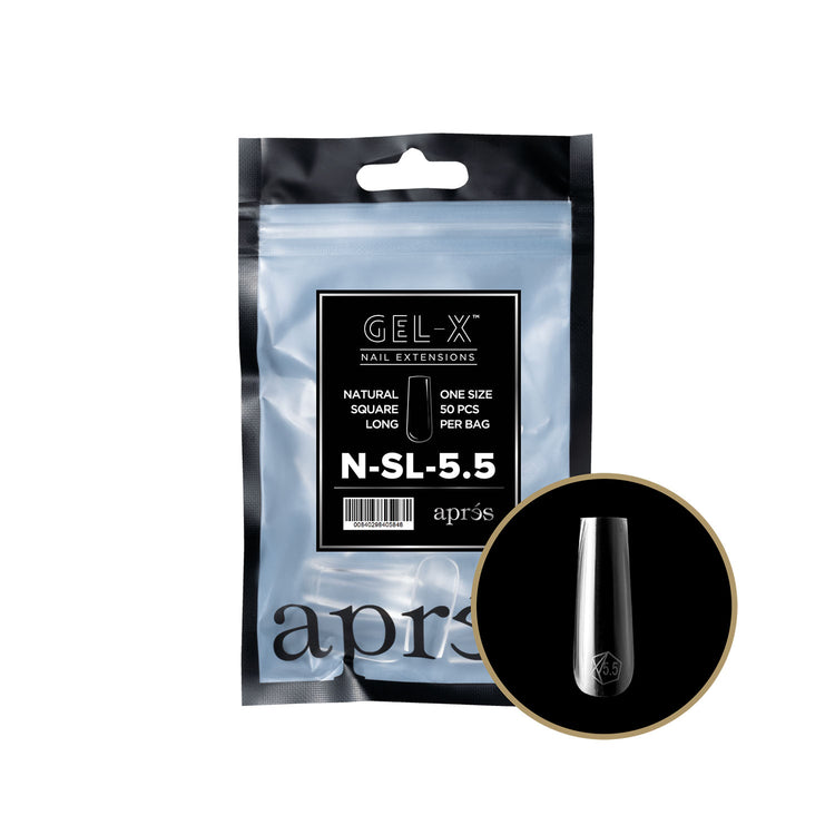 Apres Gel-X Individual Tips Natural Square Long 50PK NSL5.5