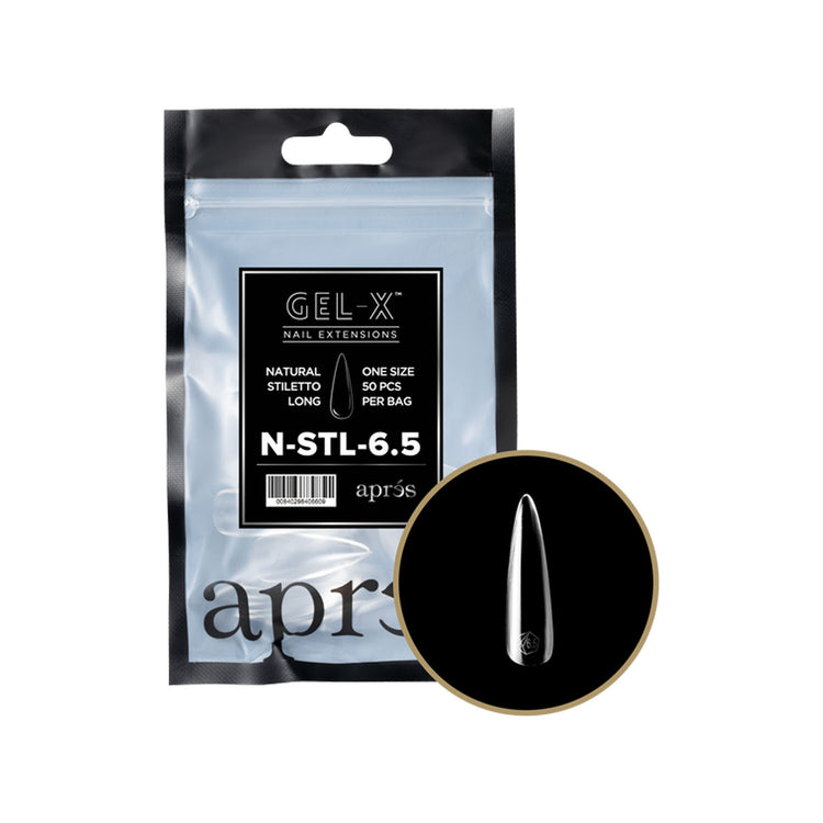 Apres Gel-X Tips Natural Stiletto Long 50PK NSTL6.5