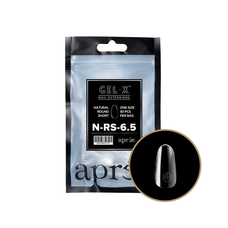 Apres Gel-X Tips Natural Round Short Refill Bag NRS6.5 40776