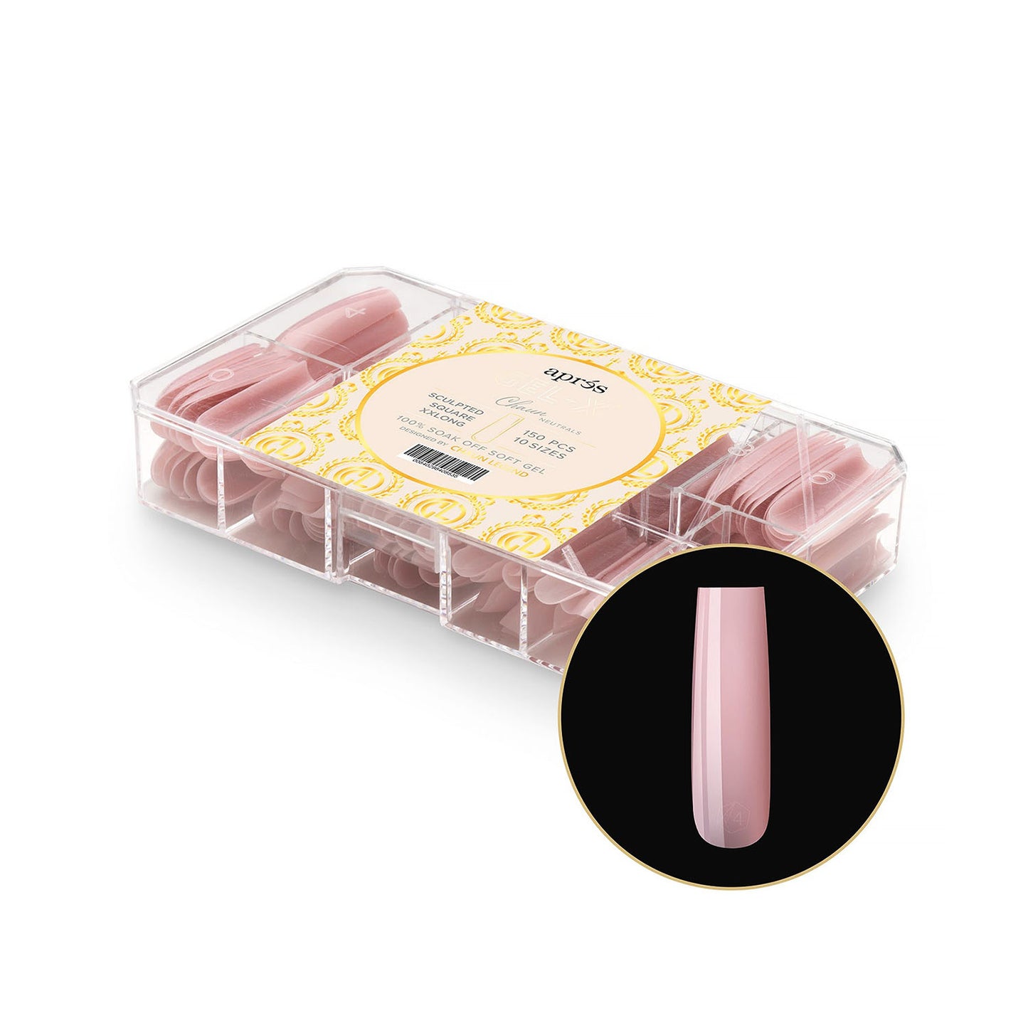 Apres Neutrals Gel-X Chaun Sculpted Square XXLong 40853
