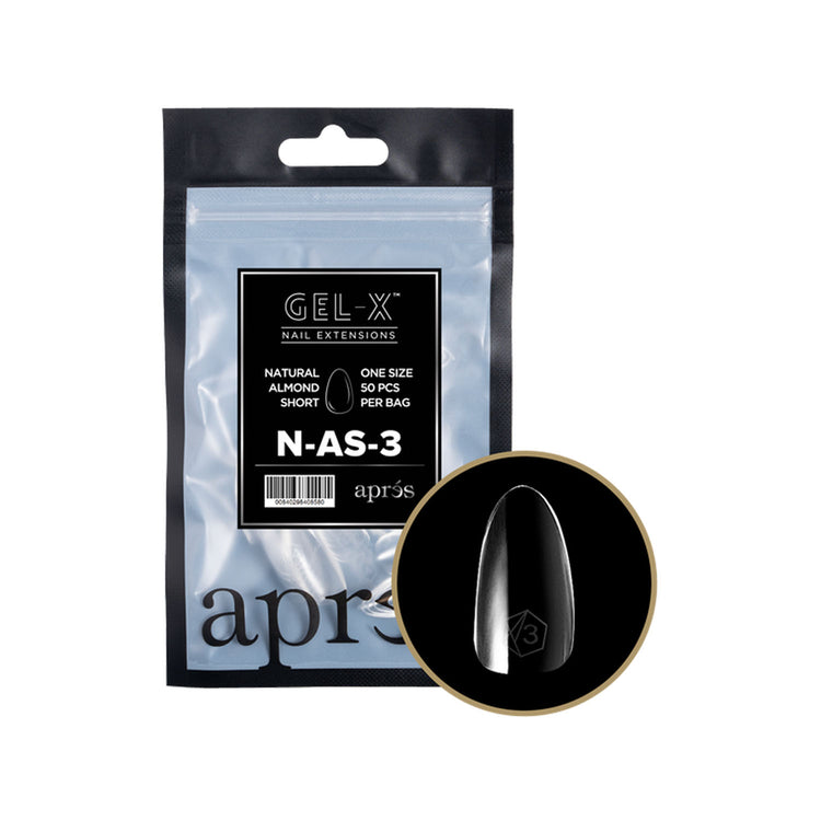 Apres Gel-X Soft Gel Tips Natural Almond Short 50Pcs N-AS-3