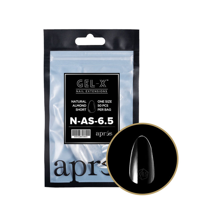Apres Gel-X Soft Gel Tips Natural Almond Short 50PcsN-AS-6.5