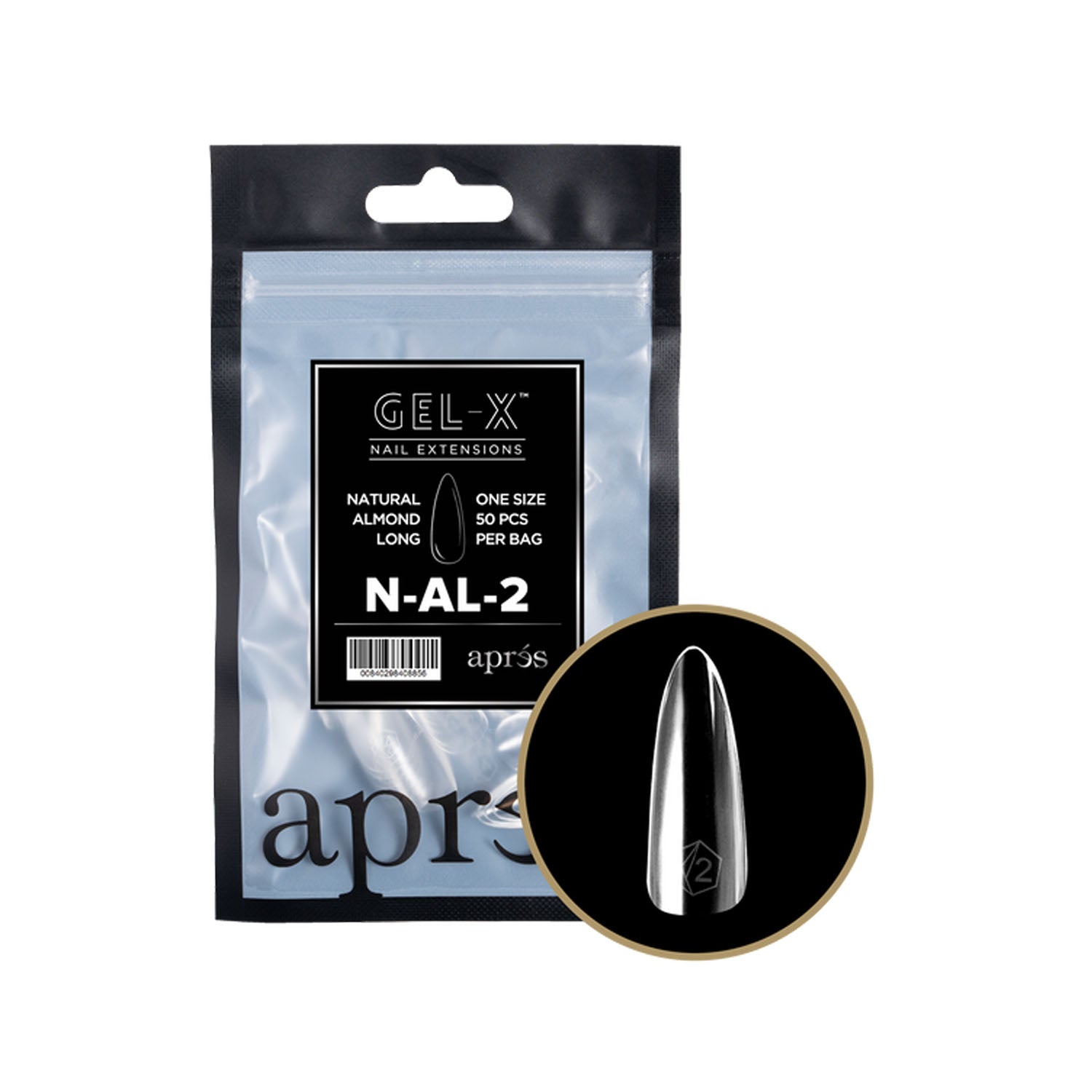Apres Gel-X Soft Gel Tips Natural Almond Long Refill N-AL-2