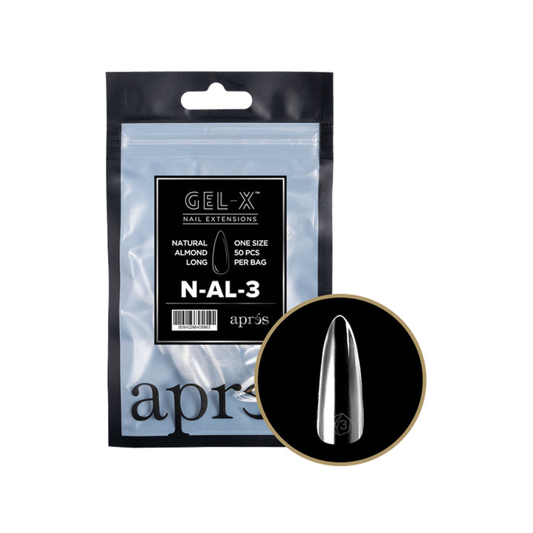 Apres Gel-X Soft Gel Tips Natural Almond Long N-AL-3