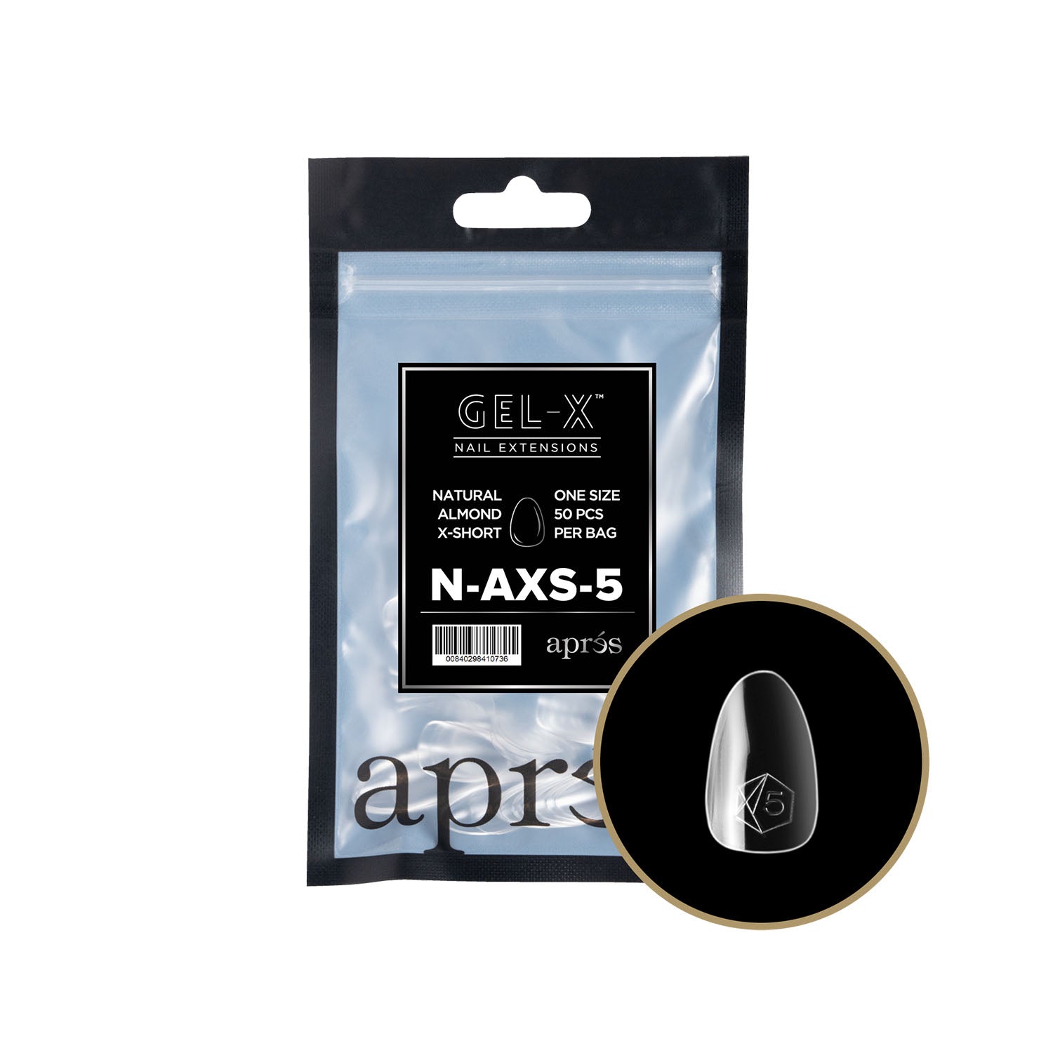 Apres Gel-X Tips Natural Almond X-Short Refill Bag NAXS5