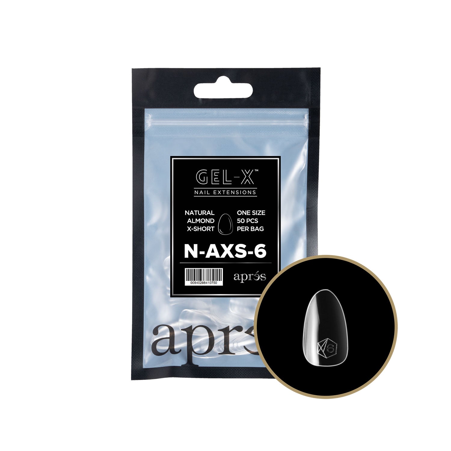 Apres Gel-X Tips Natural Almond X-Short Refill Bag NAXS6