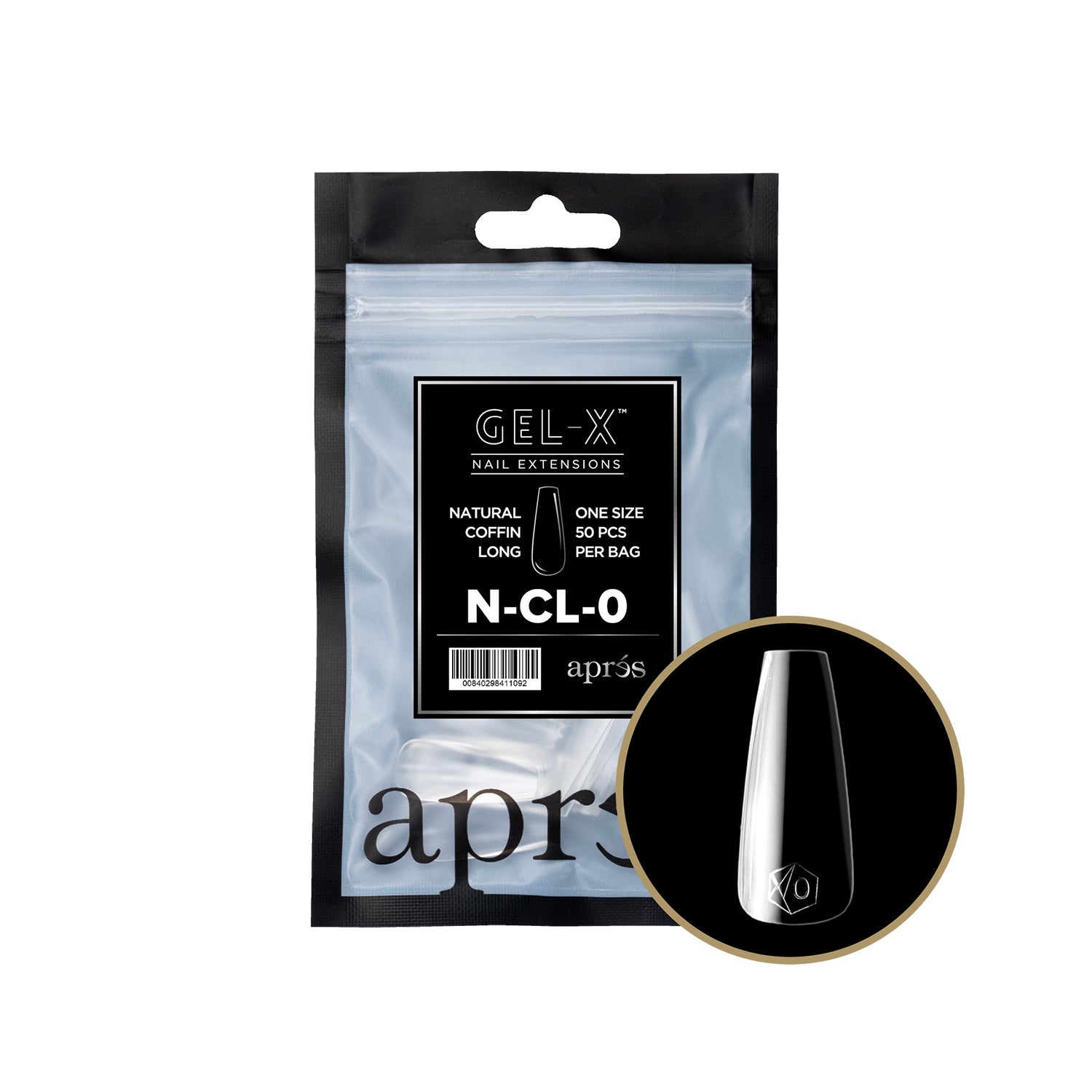 Apres Gel-X Tips Natural Coffin Long Refill Bag NCL0