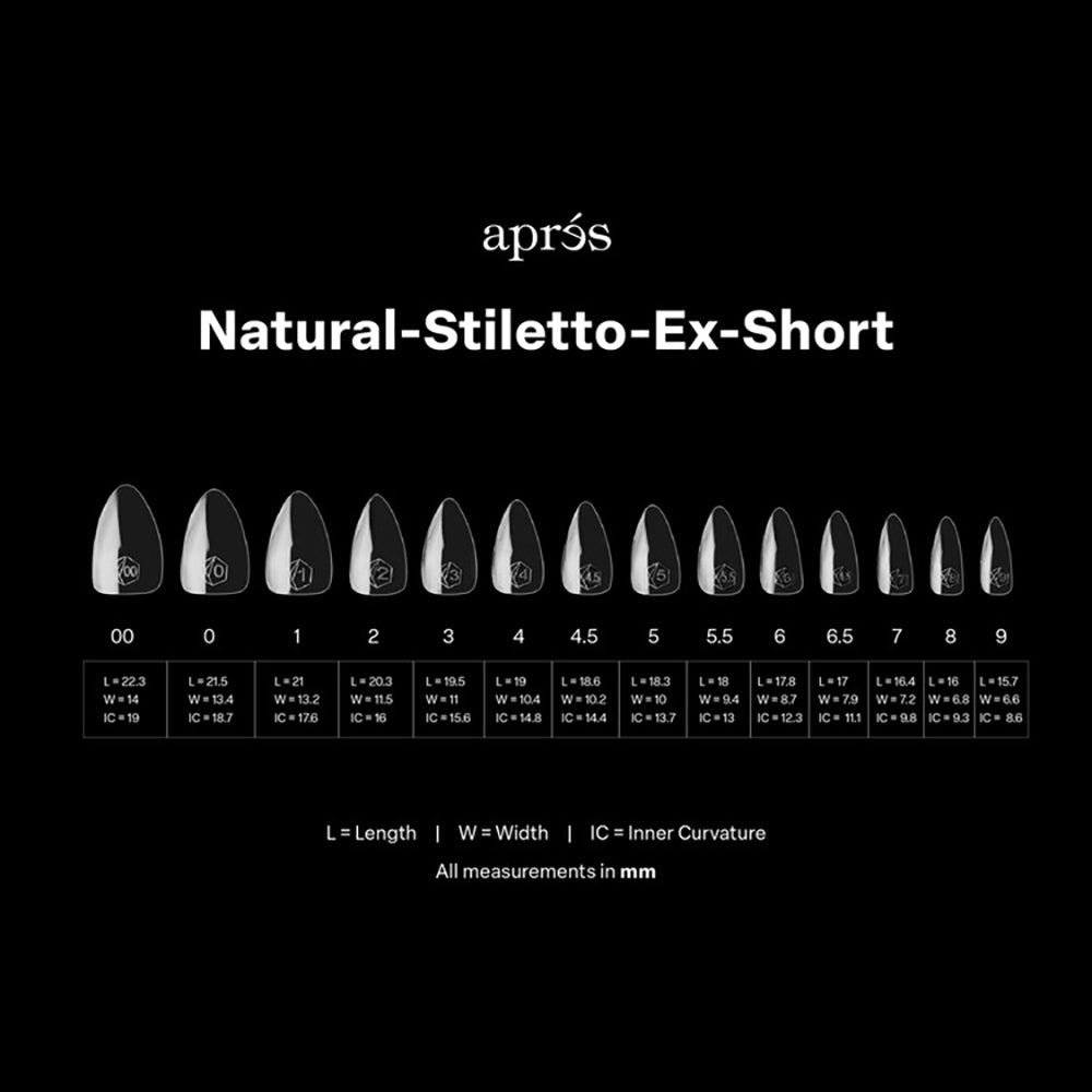 Apres Gel-X Soft Gel Tips Natural Stiletto X-Short 280Pcs