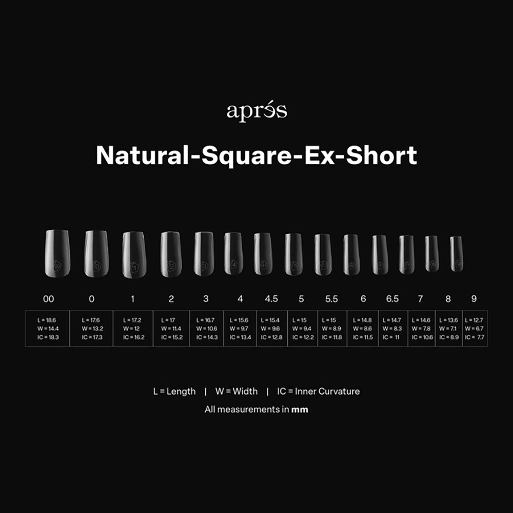 Apres Gel-X Soft Gel Tips Natural Square X-Short 280Pcs 1185