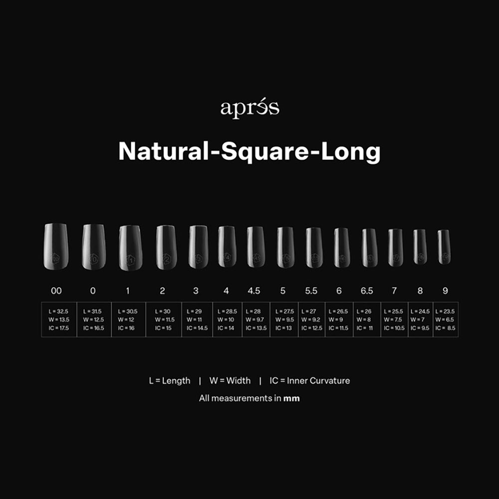 Apres Gel-X Soft Gel Tips Natural Square Long 280Pcs 41193