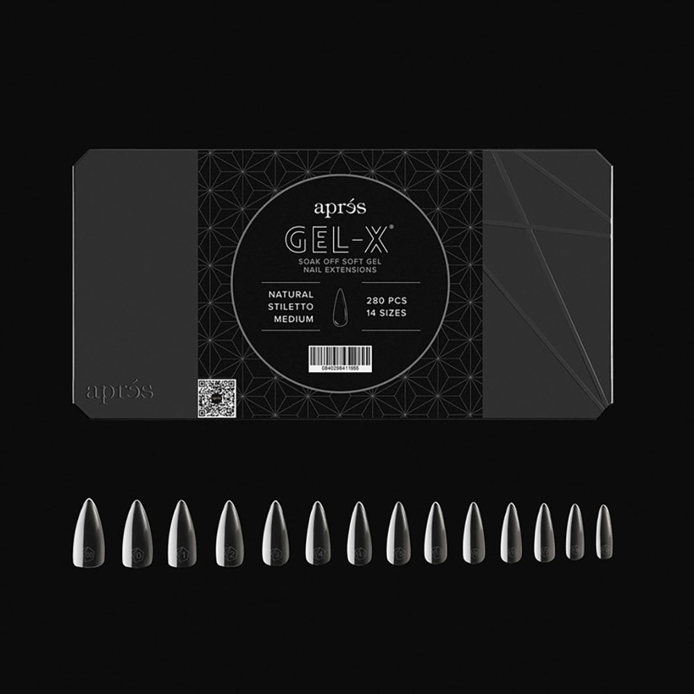 Apres Gel-X Soft Gel Tips Natural Stiletto Medium 280Pcs