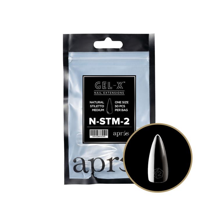 Apres Gel-X Tips Natural Stiletto Medium 50PK NSTM2/41219