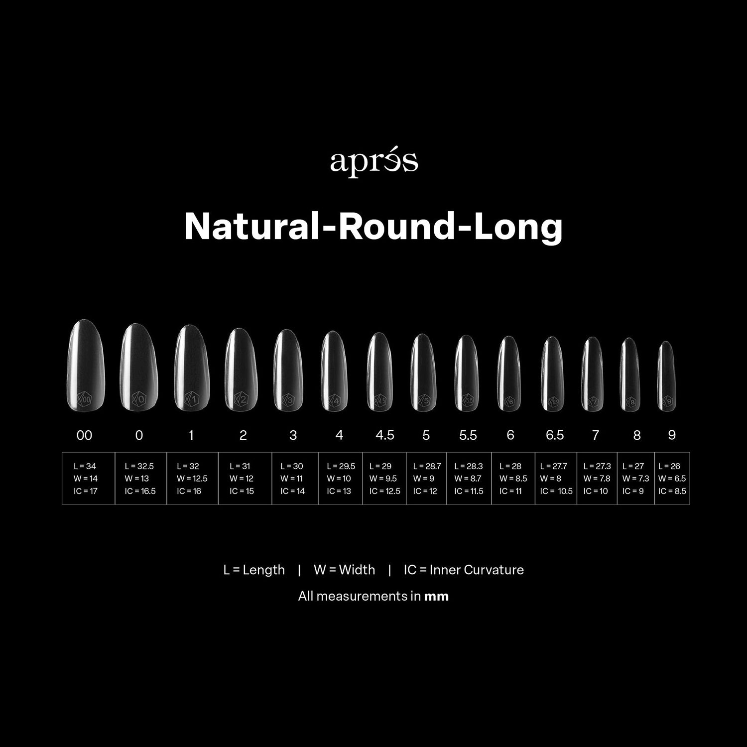 Apres Gel-X Tips Natural Round Long 600Pcs AP-TIP-NRL