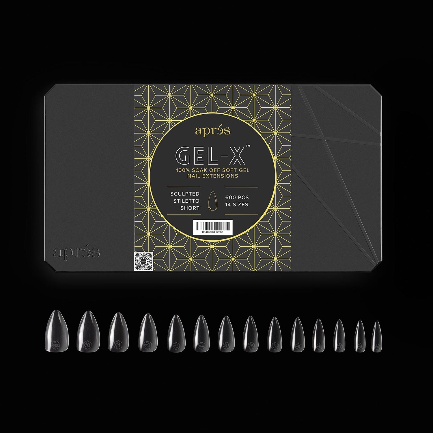 Apres Gel-X Tips Sculpted Stiletto Short 600Pcs 41256