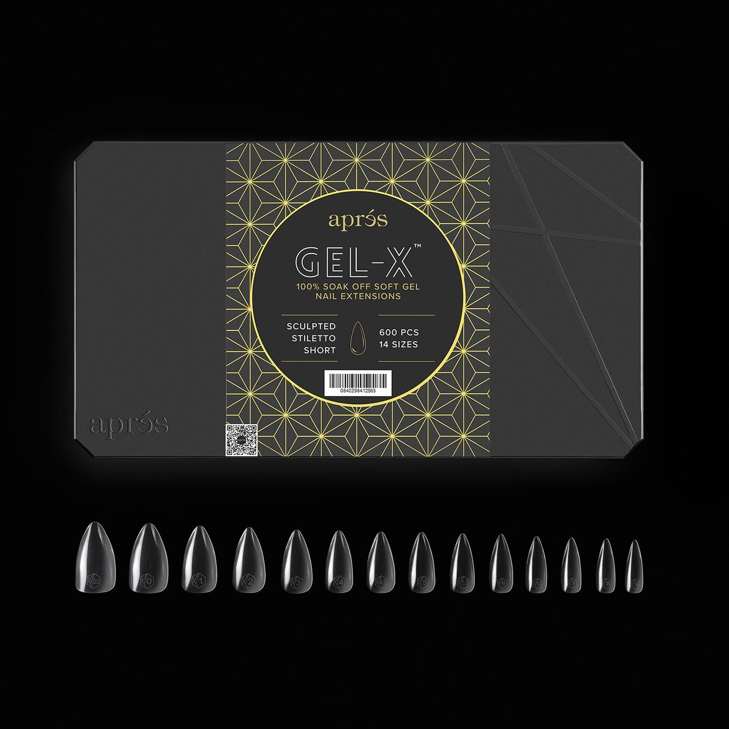 Apres Gel-X Tips Sculpted Stiletto Short 600Pcs 41256