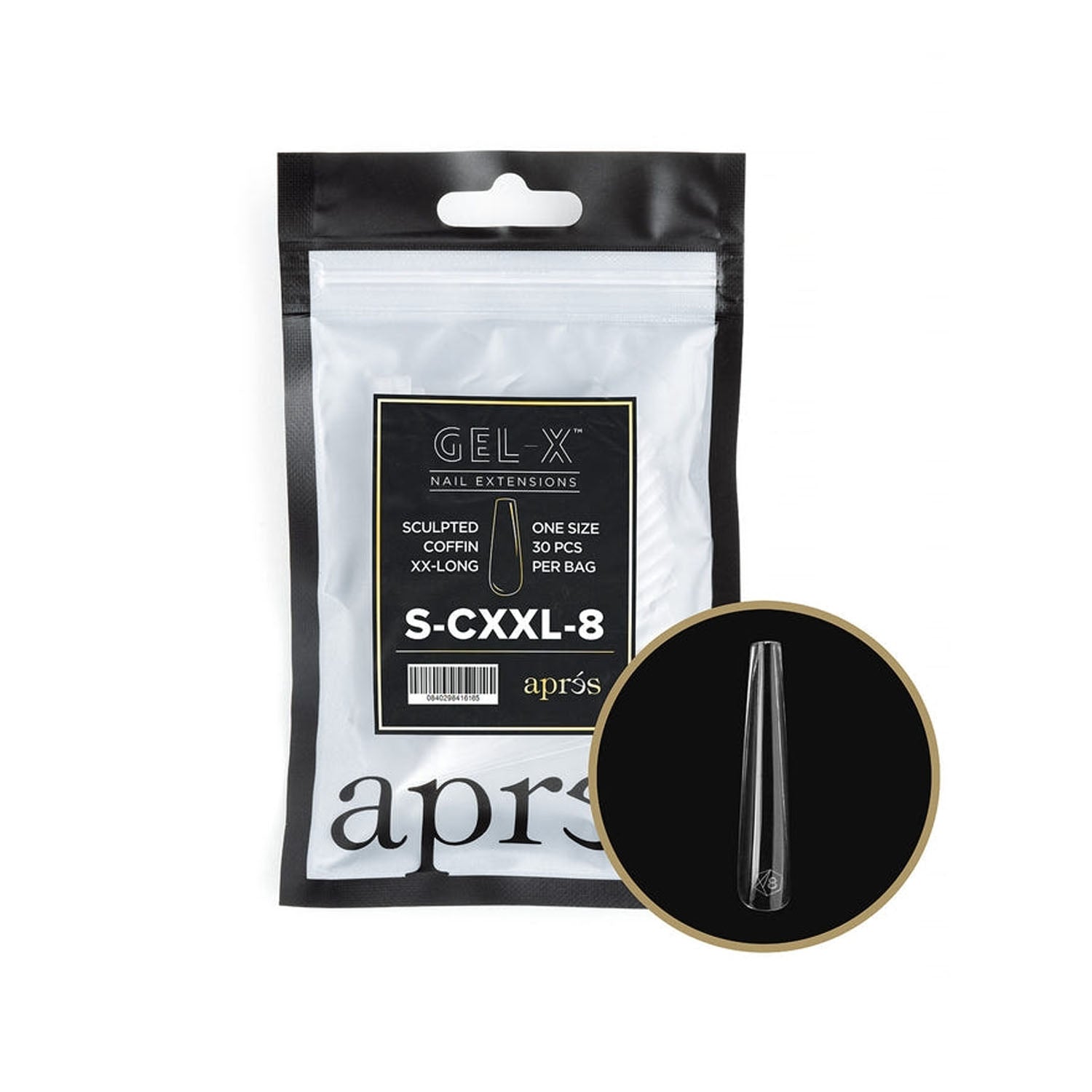 Apres Gel-X Tips Sculpted Coffin XX-Long S-CXXL-8 41616