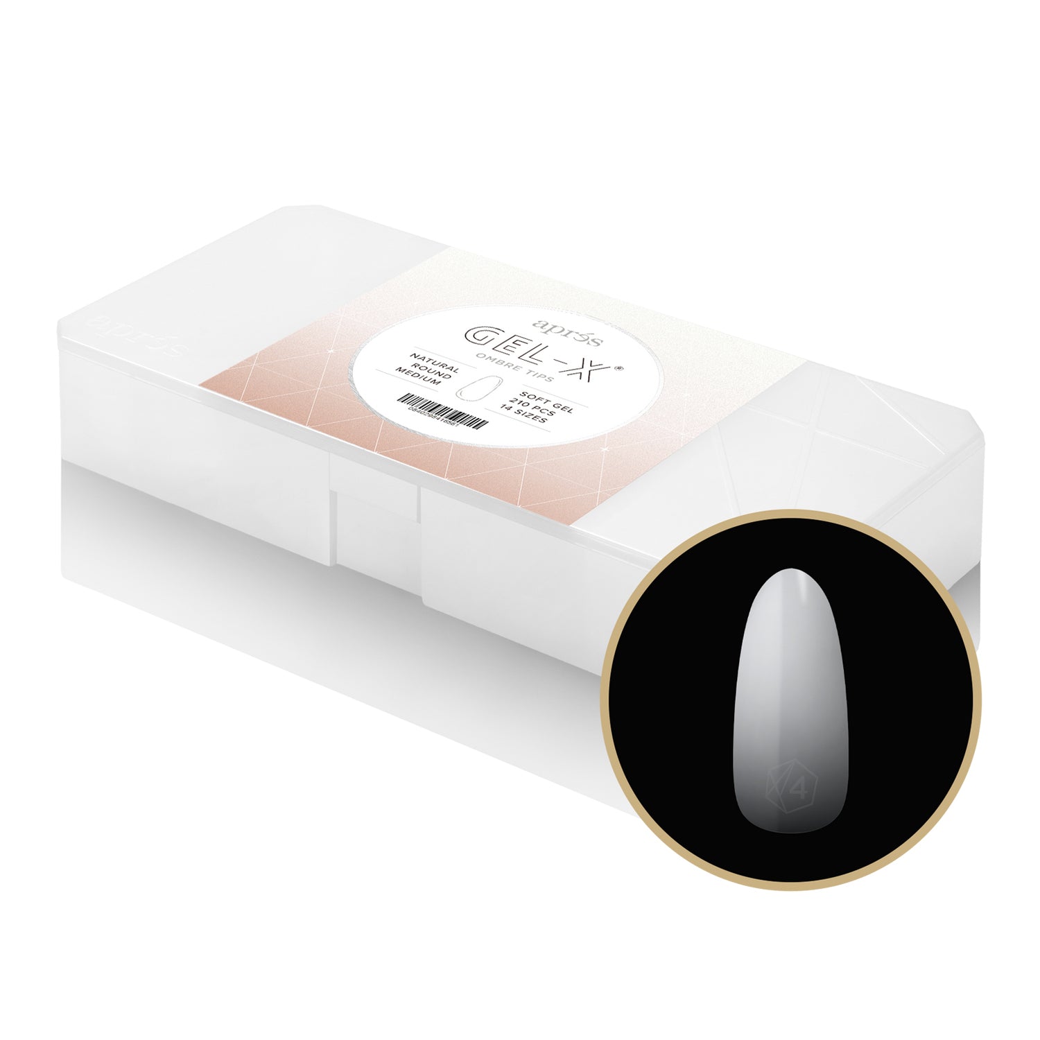 Apres Gel-X Soft Gel Ombre Tips Natural Round Medium 41656