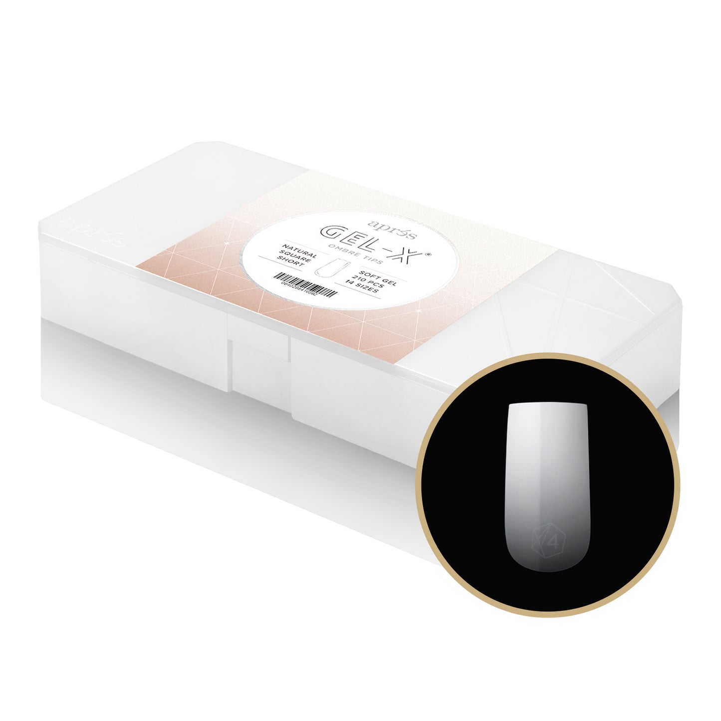 Apres Gel-X Soft Gel Ombre Tips Natural Square Short 41659
