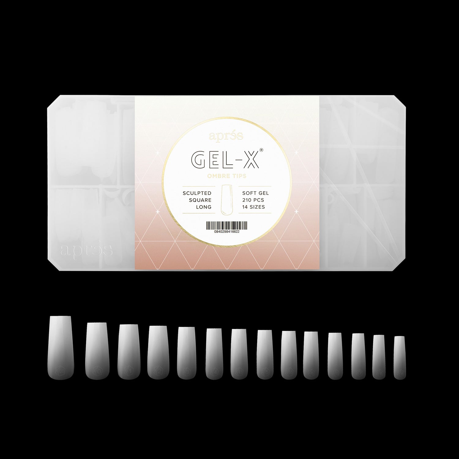 Apres Gel-X Soft Gel Ombre Tips Sculpted Square Long 41662