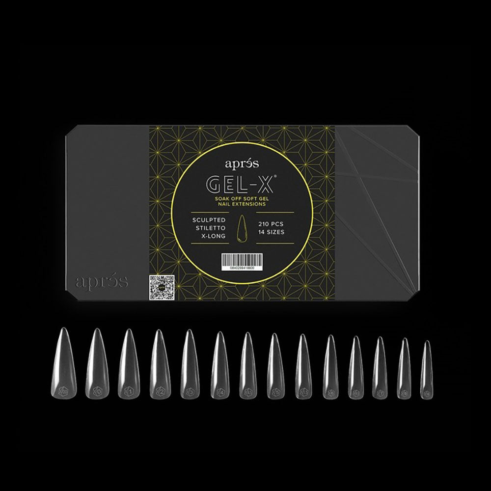 Apres Gel-X Soft Gel Tips Sculpted Stiletto X- Long 210Pcs