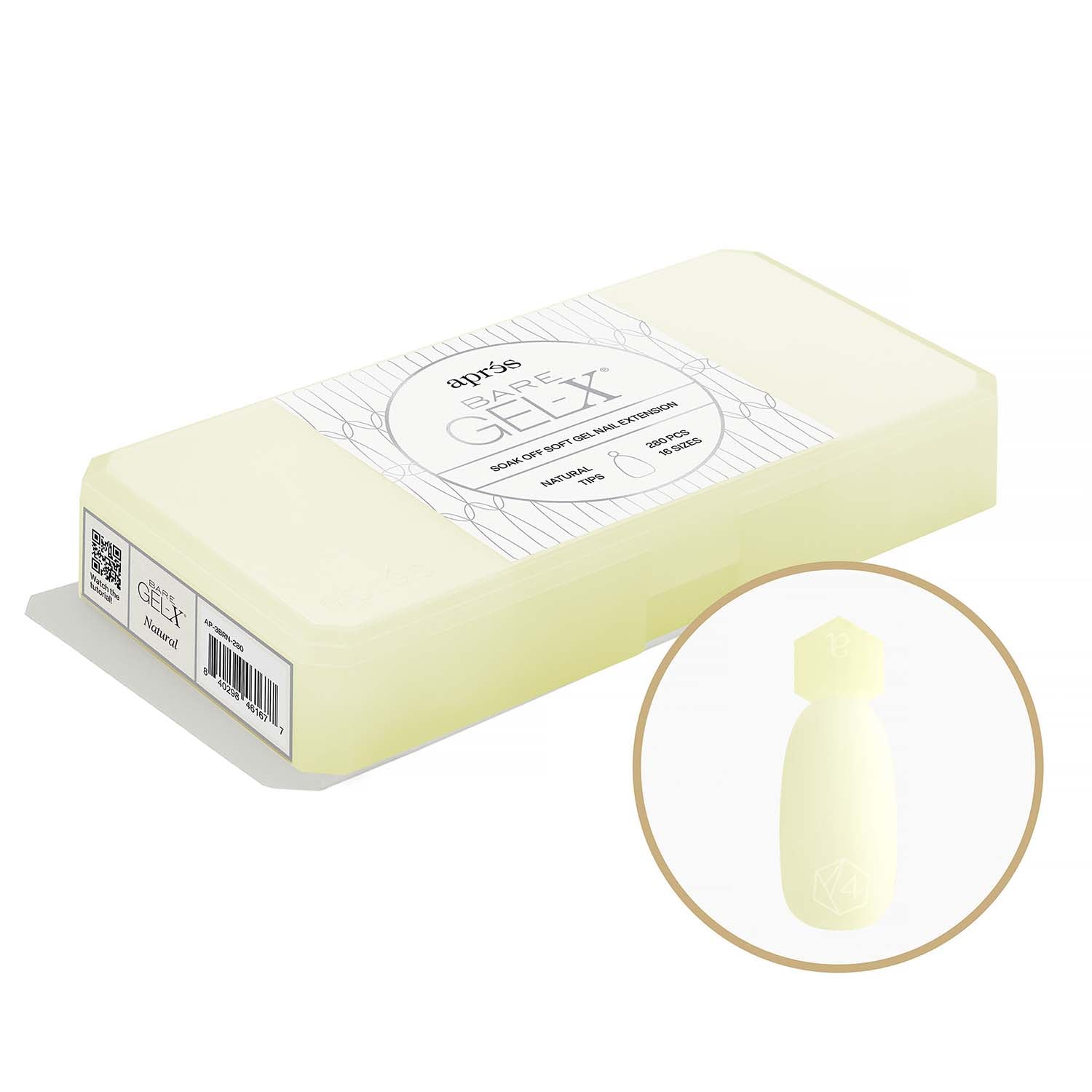 Apres Bare Gel-X Natural Tips 280Pcs 16 Sizes AP-3BRN-280