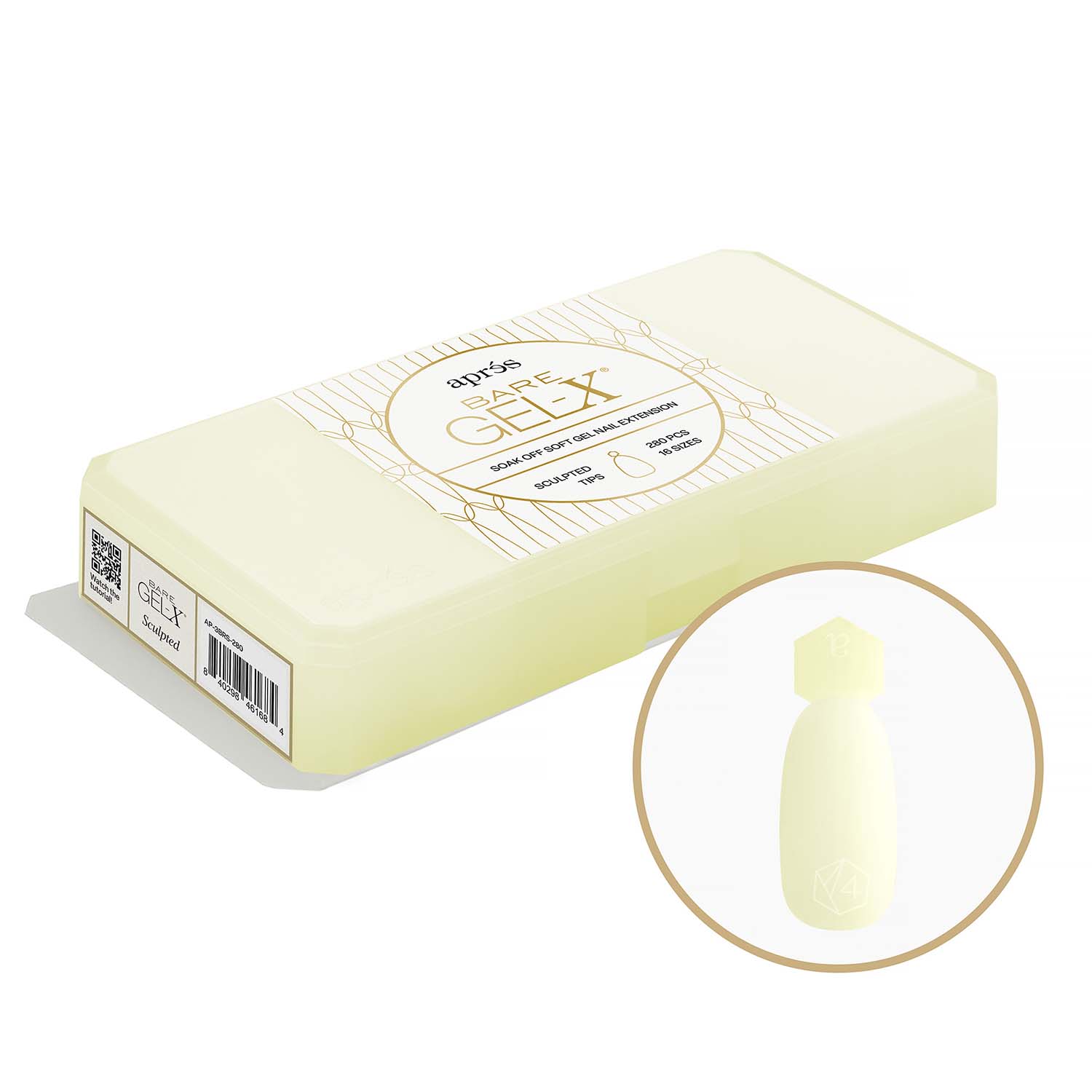 Apres Bare Gel-X Sculpted Tips 280Pcs 16 Sizes AP-3BRS-280
