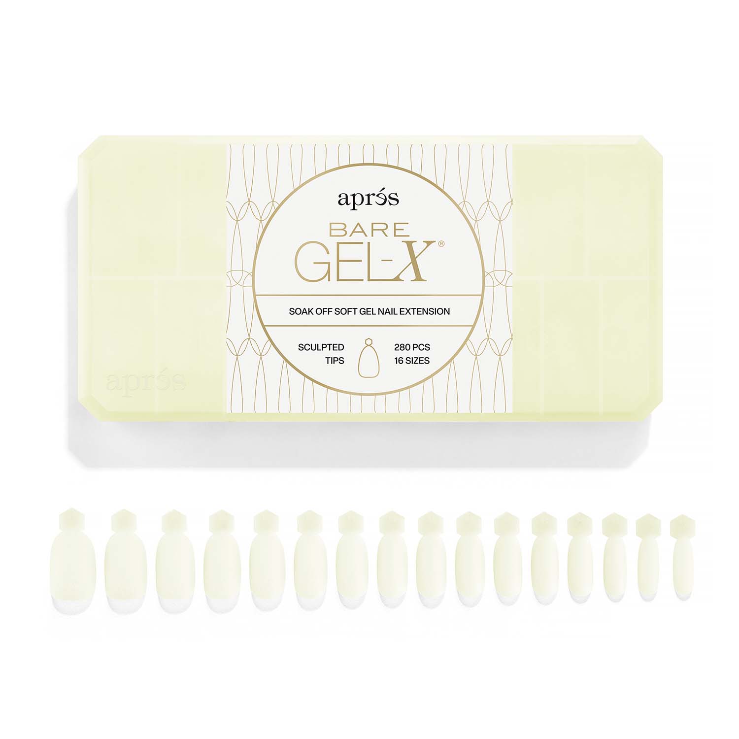 Apres Bare Gel-X Sculpted Tips 280Pcs 16 Sizes AP-3BRS-280