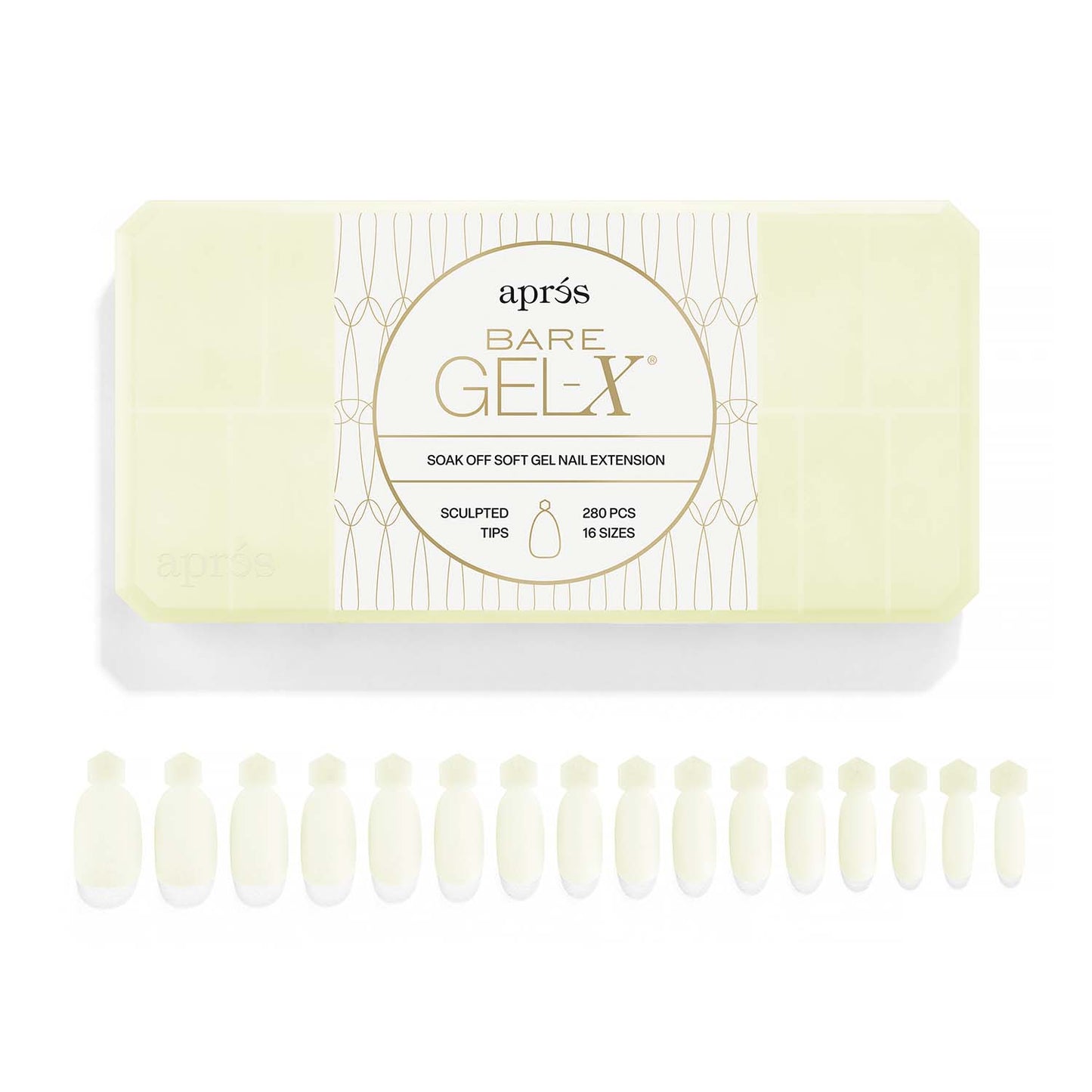 Apres Bare Gel-X Sculpted Tips 280Pcs 16 Sizes AP-3BRS-280