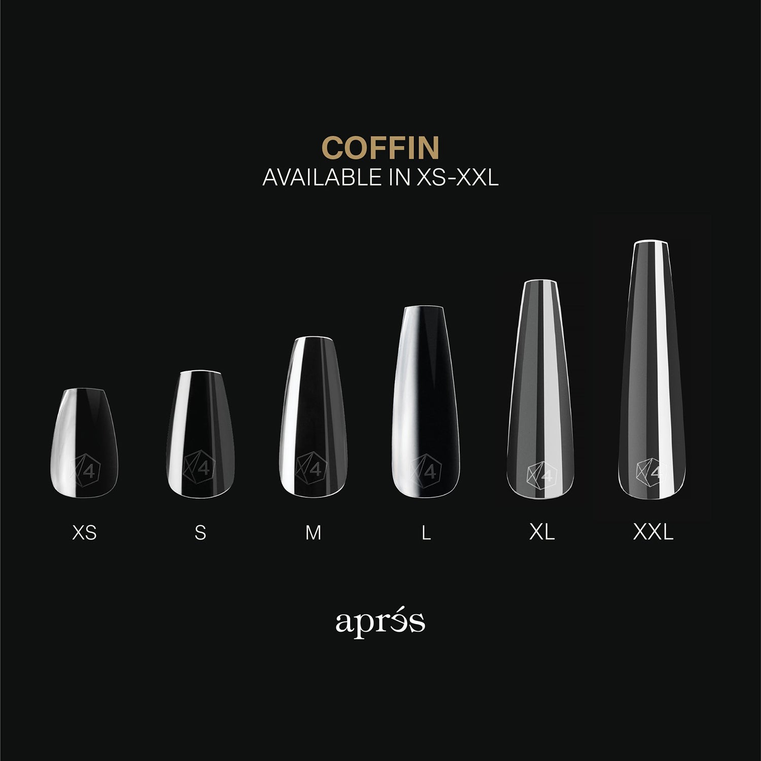 Apres Gel-X Tips Sculpted Coffin Medium Soft 600Pcs 40161