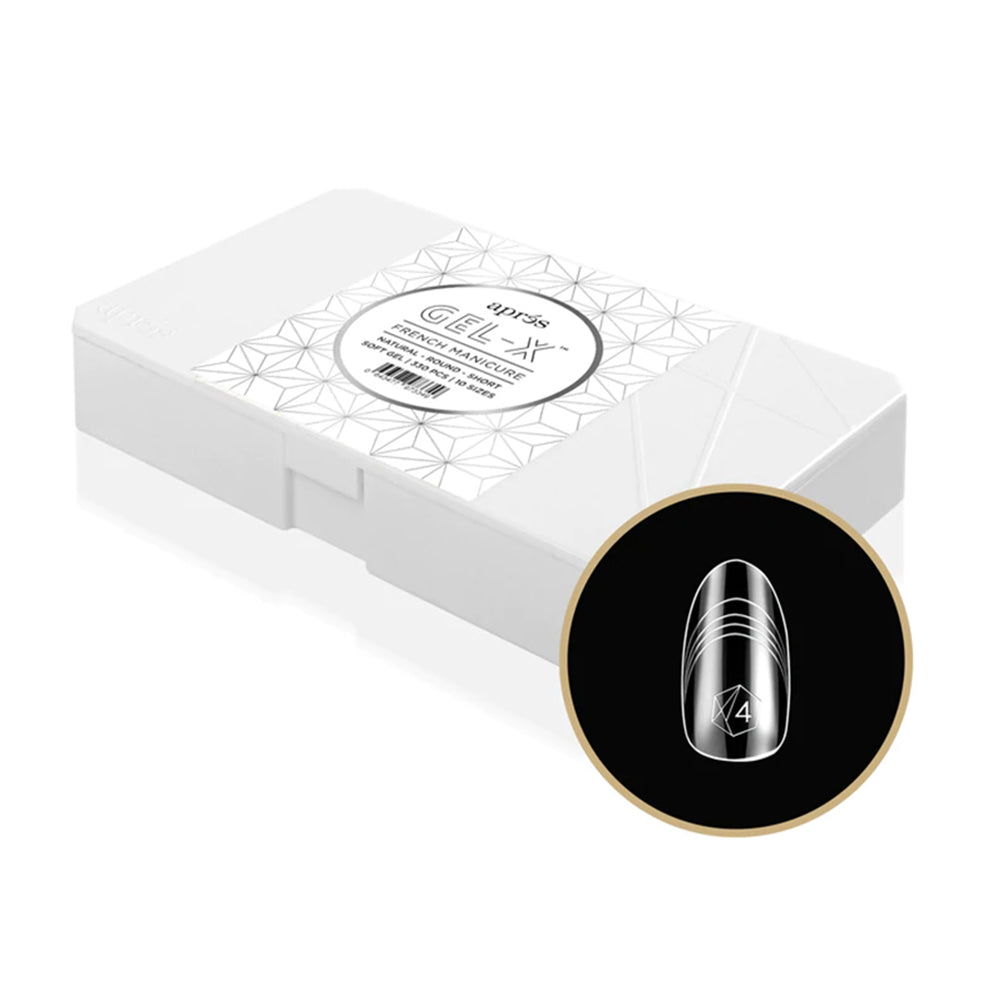 Apres Gel-X™ French Manicure Tips Natural Round Short 73349