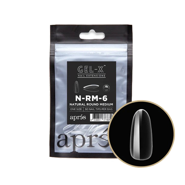 Apres Gel-X Tips Natural Round Medium 50PK NRM6/37767