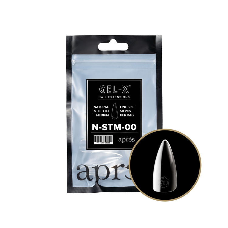 Apres Gel-X Tips Natural Stiletto Medium 50PK NSTM00/98161