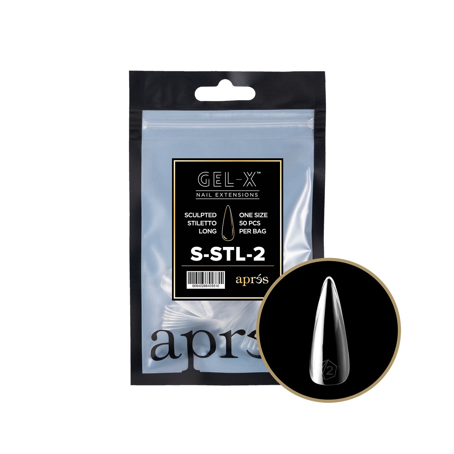 Apres Gel-X Tips Sculpted Stiletto Long 50PK SSTL2/98192
