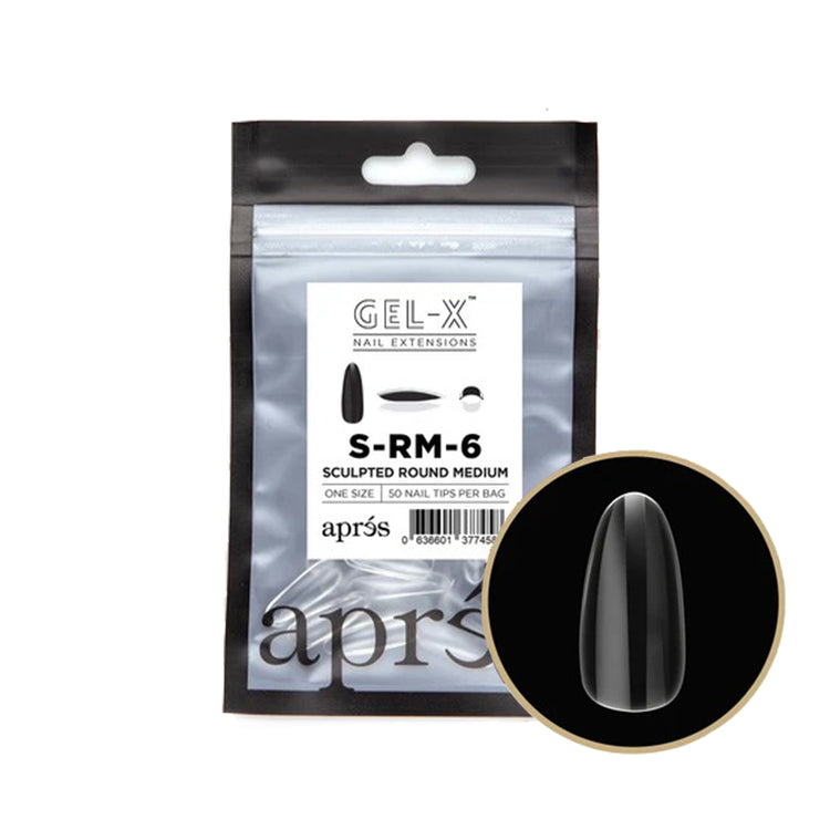 Apres Gel-X Individual Tips Sculpted Round Medium 50PK SRM6