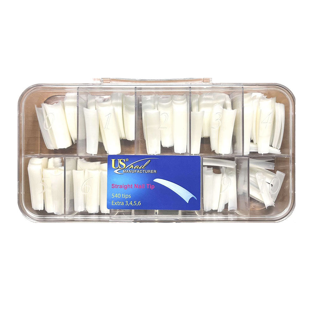USN Straight Nails Tips Size 0-10 In Box 540 Tips USN318