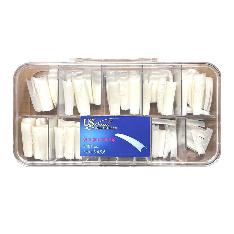 USN Straight Nails Tips Size 0-10 In Box 540 Tips USN318
