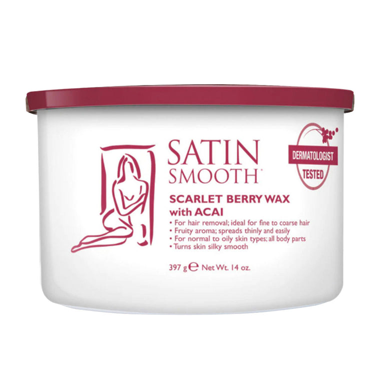 Satin Smooth Scarlet Berry Wax With Acai 14 oz. SSW14SBG