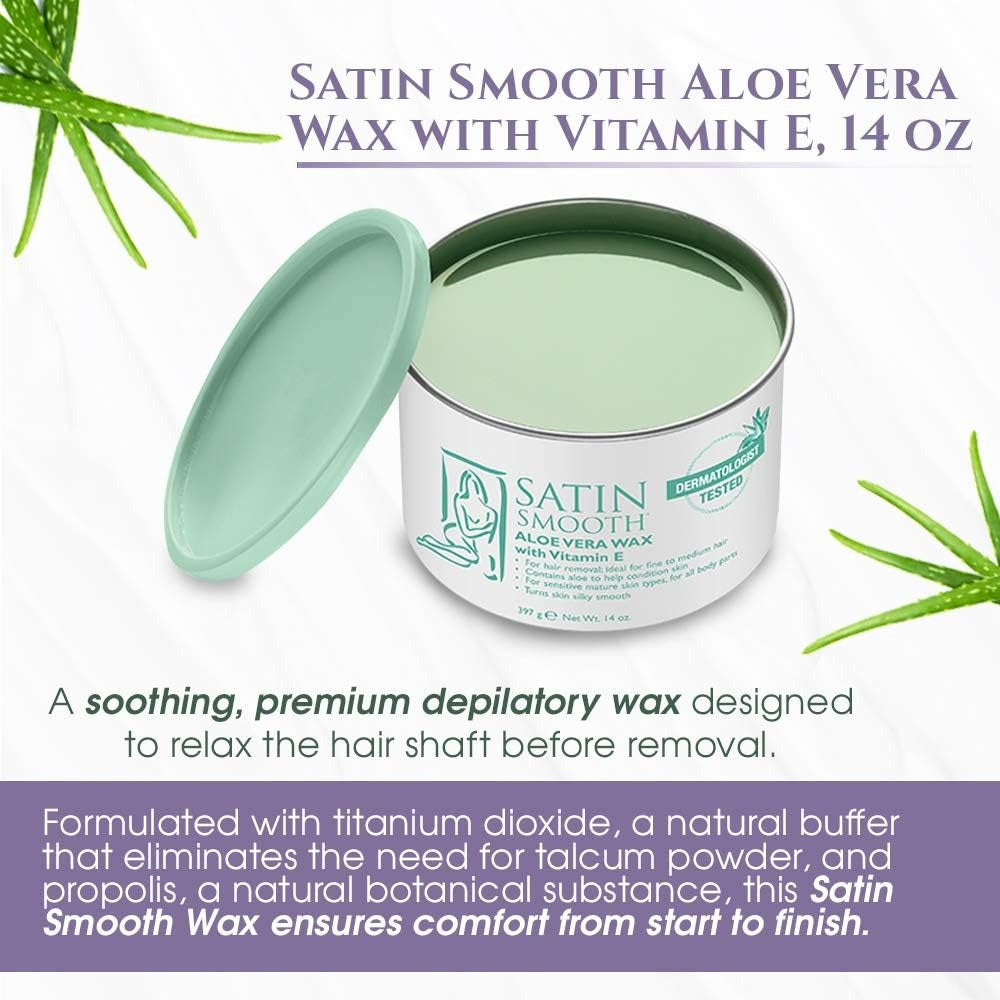 Satin Smooth Aloe Vera Wax With Vitamin E 14 oz 814121/27933