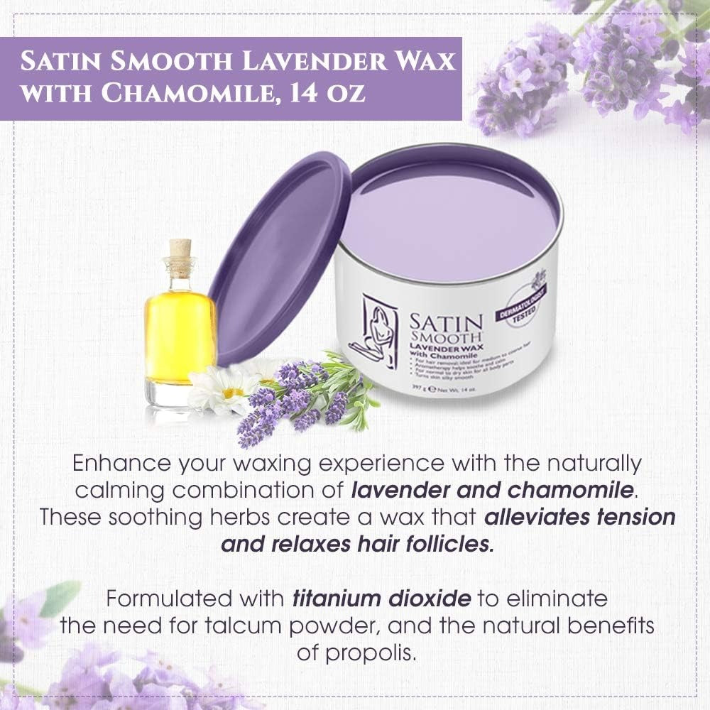 Satin Smooth Lavender Wax W/Chamomile 14 oz 814145/ 27940