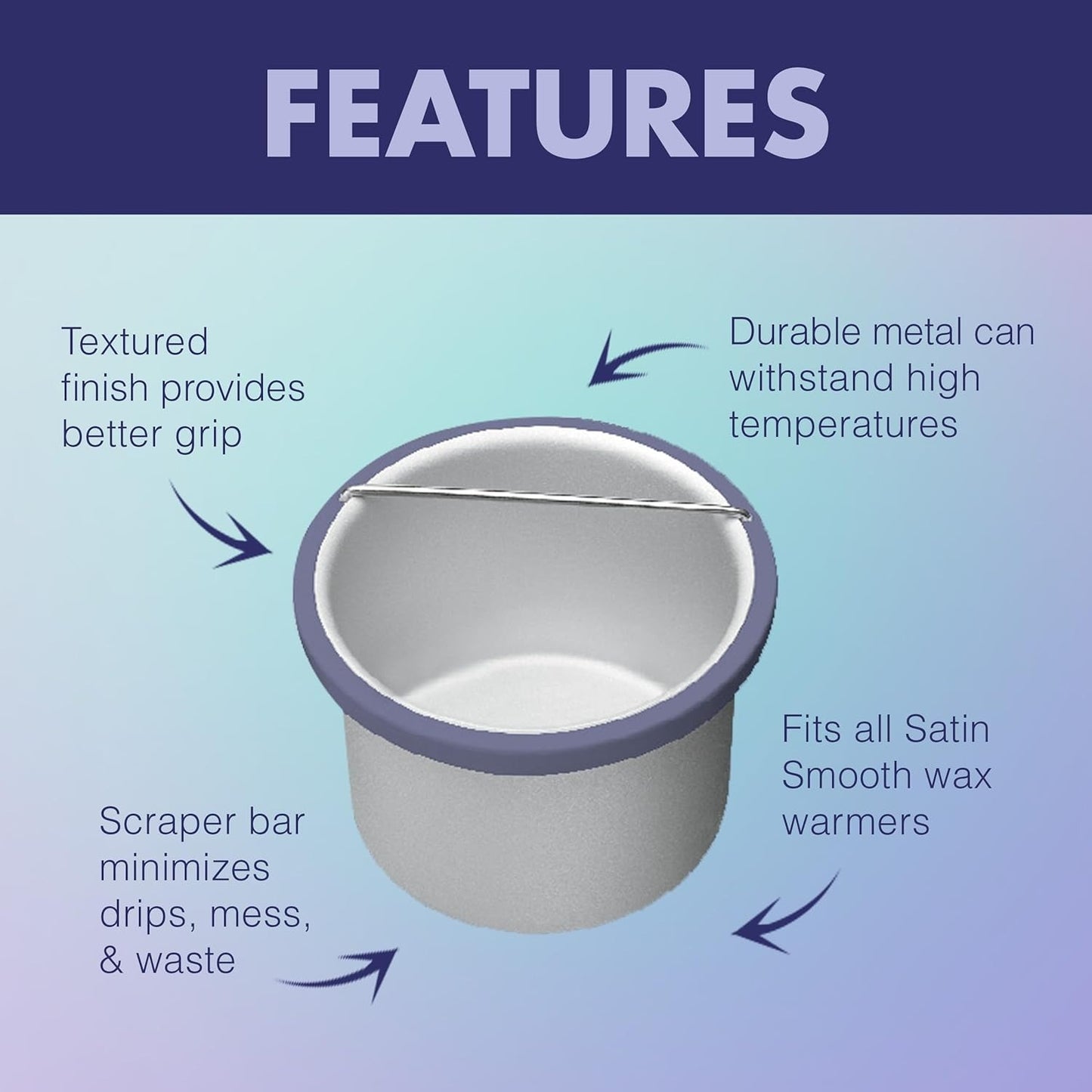 Satin Smooth Removable Metal Insert Pot SS814140